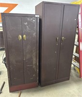 (2) Pressed Steel Cabinets.