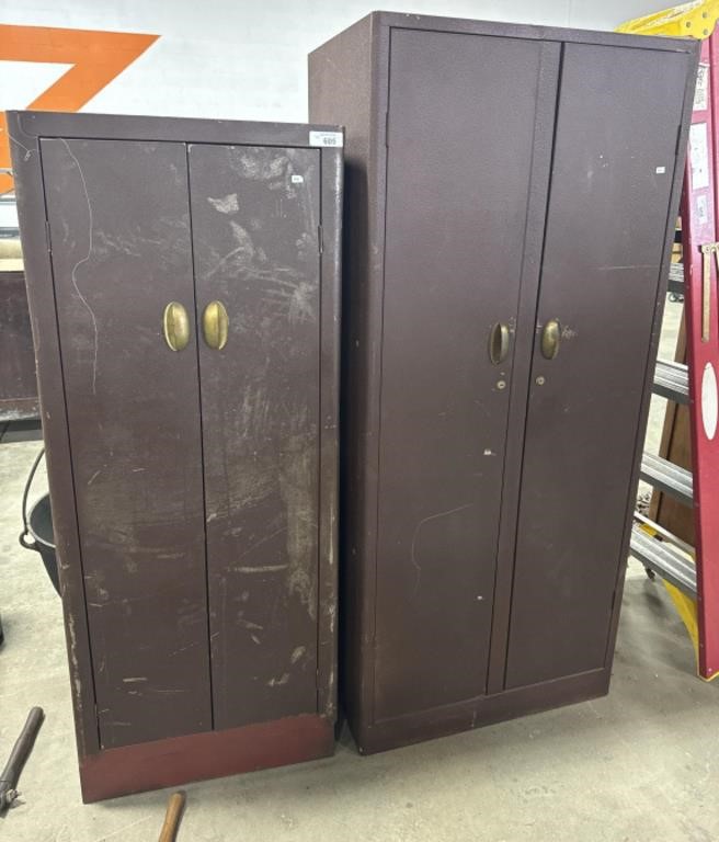 (2) Pressed Steel Cabinets.