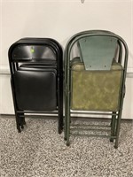 LOT OF 7 METAL FOLDING PADDED CHAIRS