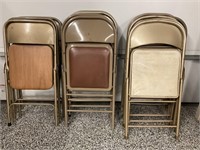 LOT OF 13 METAL FOLDING CHAIRS - SOME PADDED