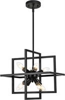 Yiisem Modern Small Metal Black Chandeliers, 8-Lig