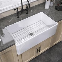 Farmhouse Sink 30X20 Fireclay White 30X20X10