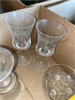 2 box lot of stemware, candy dishes and more