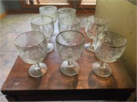 Etched Glassware Goblets