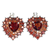 Natural Heart Mozambique Garnet Earrings