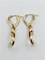14k Yellow Gold Milor Italy  Pierced Earrings