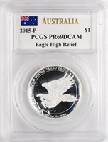 2015 Proof 1oz Silver Wedge-Tail  PCGS PR69 DCAM