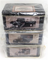 (3) 1/43rd Scale Die-Cast Harley-Davidson Banks.