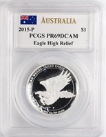 2015 Proof 1oz Silver Wedge-Tail  PCGS PR69 DCAM