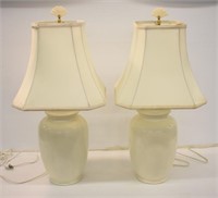 2 CERAMIC TABLE LAMPS - 29"H