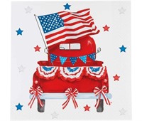 2pkgs Patriotic Truck & Flag w/ Stars Napkins 16ct