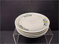 Vintage Hand Painted Opalescent Saucers