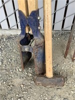 POSTHOLE DIGGER AND SLEDGEHAMMER