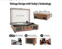 NEW | Victrola Vintage 3-Speed Bluetooth Portab...