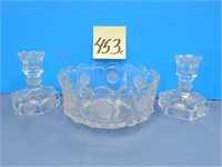 Fostoria Coin Glass Console Set