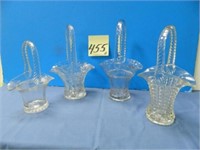 (4) Medium Size Glass Baskets