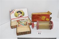 (2) Cigar Boxes & Margarine Mold