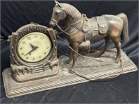 Vintage Lanshire Copper Horse Shelf Clock