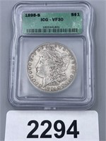 1895 S Morgan Silver Dollar - Graded