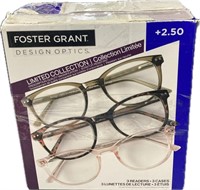 2-Packs Of 3 Foster Grant Design Optics +2.50 ^