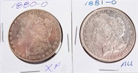 Coin 2 Morgan Silver Dollars 1880-O & 1881-O