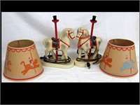 MATCHED PAIR OF MERRY-GO-ROUND THEME LAMPS
