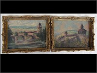 TWO EUROPEAN ARTIST SIGNED OIL PAINTINGS ON BOARD