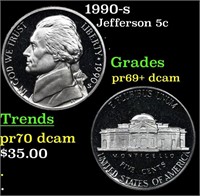 Proof 1990-s Jefferson Nickel 5c Grades GEM++ Proo