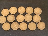 15) 1905 Indian head pennies