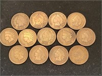 13) Indian head pennies