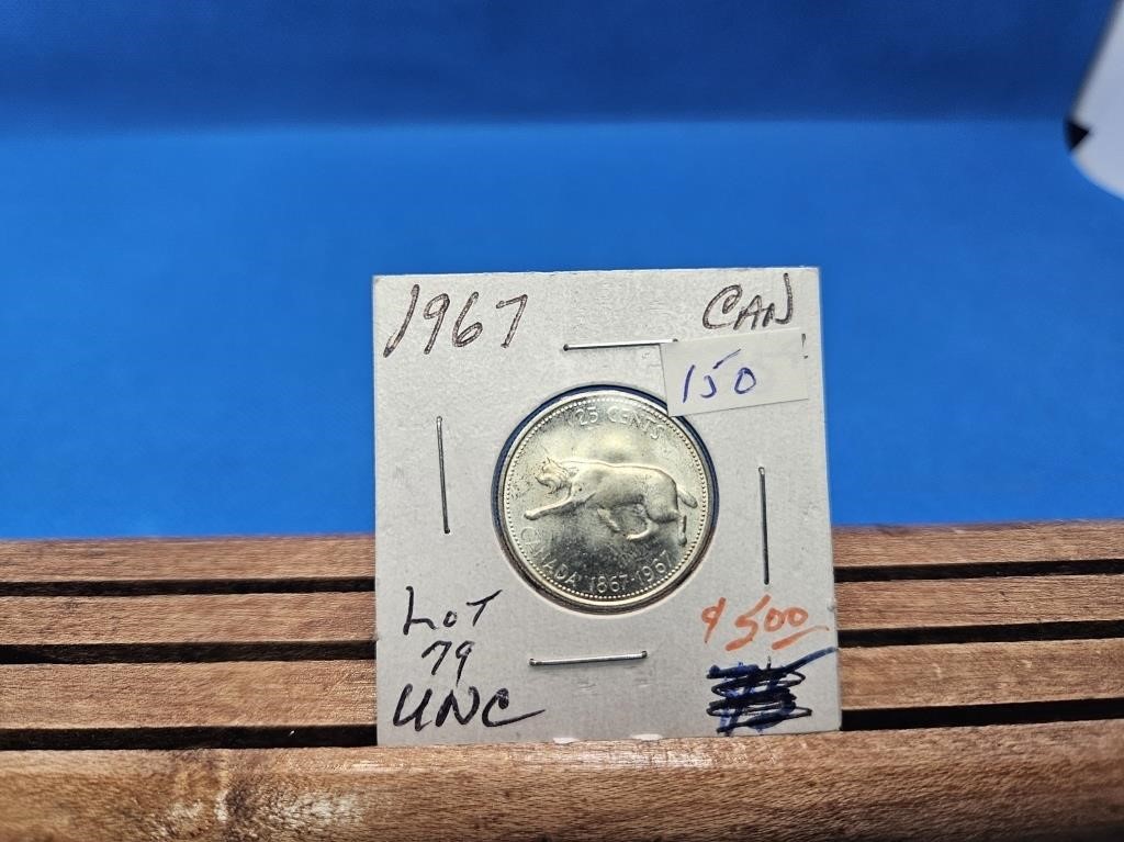 1-1967 SILVER 25 CENT COIN