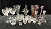 Cut Glass & Crystal Vases, Candlesticks ++