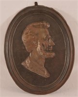 Lincoln Bust Embossed Tin Plaque