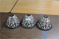 Three Stained Glass Tiffany Style Shades