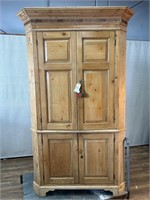 Antique Pine Curved Back Pantry Cabinet