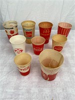 Lot: 9- Vtg Coca-Cola Wax Paper Cups