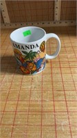 Glass cup with name "Amanda"