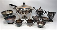 Silver-plate Chafing Dish - 10" dia x 19"T/