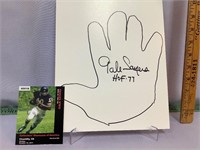 Gale Sayers signed tracing of his hand