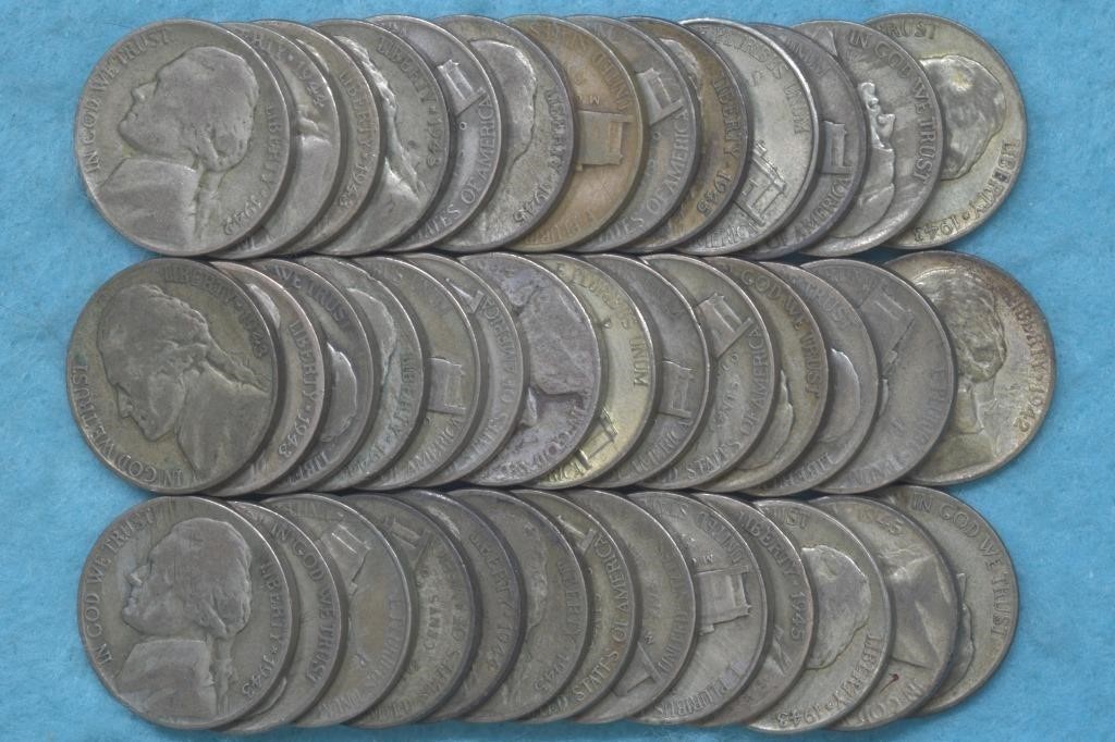 Roll of 35% Silver Jefferson War Nickels