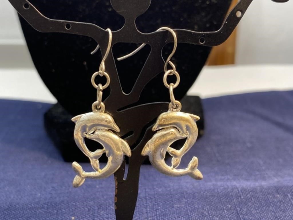 Sterling silver Dolphin earrings