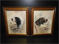 2 Signed Framed Dog Pictures