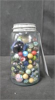 JAR WITH MARBLES