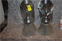 LIKE NEW SILVER TONED WALL LAMP SCONCES