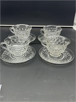 4 A.F. flared coffee cups and saucers