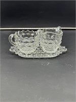 American Fostoria tea creamer & sugar set