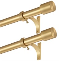 2 Pack Warm Gold Curtain Rods 36-72", Decorative C