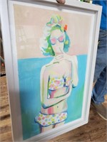 Signed Painting of Beach Girl
