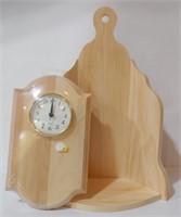Wood Projects Hanging  Shelf & Clock NEW