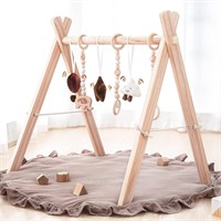 Razee Wooden Baby Gym Mat  Foldable  6 Toys